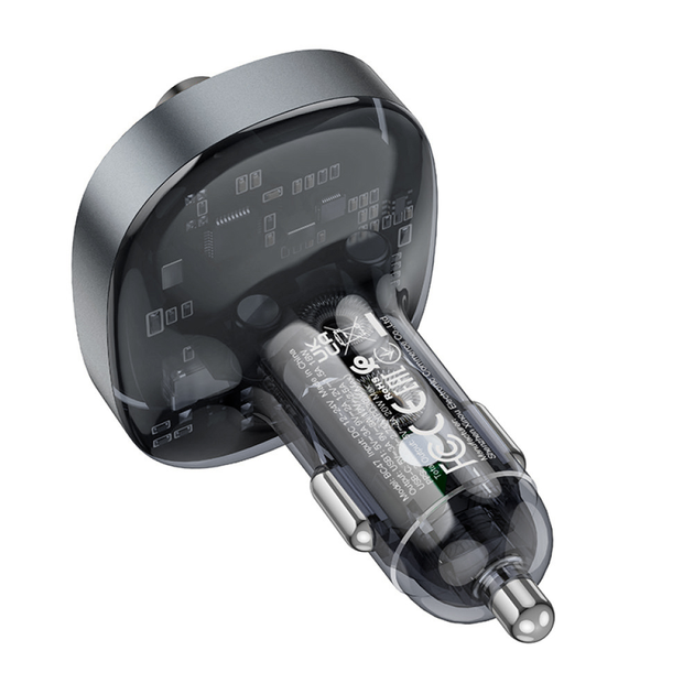 FM-модулятор BOROFONE BC47 Might PD30W QC3.0 USB-A, USB-C сірий), зображення 7 FM-модулятор BOROFONE BC47 Might PD30W QC3.0 USB-A, USB-C сірий), зображення 7