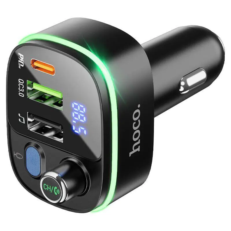 FM-модулятор HOCO E62 2USB PD20W QC3.0 bluetooth 5.0 чорний), зображення 8 FM-модулятор HOCO E62 2USB PD20W QC3.0 bluetooth 5.0 чорний), зображення 8
