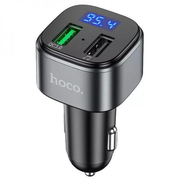 FM-модулятор HOCO E67 2USB QC3.0 BT5.0 black), зображення 5 FM-модулятор HOCO E67 2USB QC3.0 BT5.0 black), зображення 5