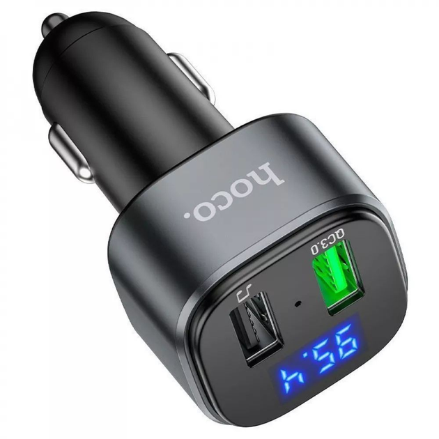 FM-модулятор HOCO E67 2USB QC3.0 BT5.0 black), зображення 6 FM-модулятор HOCO E67 2USB QC3.0 BT5.0 black), зображення 6