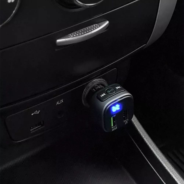 FM-модулятор HOCO E67 2USB QC3.0 BT5.0 black), зображення 9 FM-модулятор HOCO E67 2USB QC3.0 BT5.0 black), зображення 9