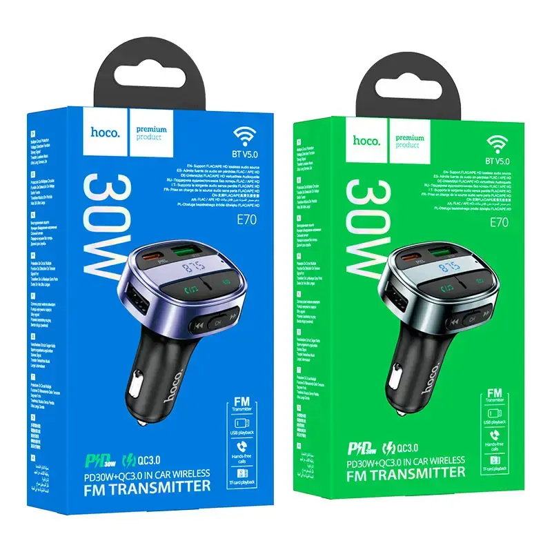 FM-модулятор HOCO E70 2USB QC3.0 PD30W), зображення 6