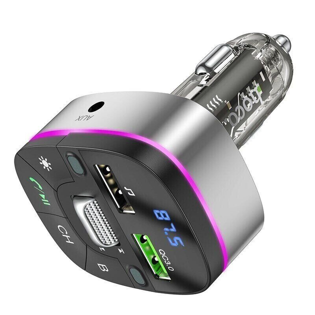 FM-модулятор HOCO E71 2USB QC3.0 BT5.0 Чорний), зображення 4 FM-модулятор HOCO E71 2USB QC3.0 BT5.0 Чорний), зображення 4