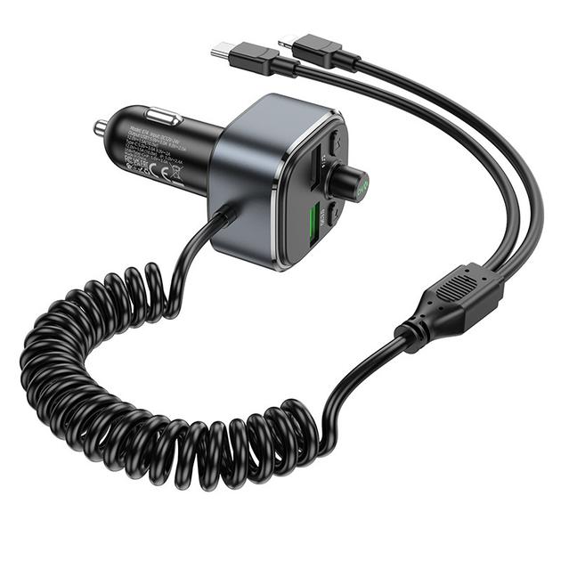 FM-модулятор HOCO E74 QC3.0 Type-C сірий), зображення 5 FM-модулятор HOCO E74 QC3.0 Type-C сірий), зображення 5