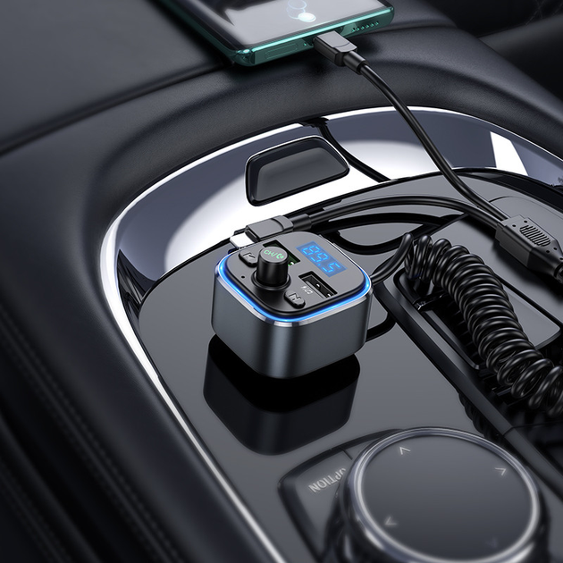 FM-модулятор HOCO E74 QC3.0 Type-C сірий), зображення 6 FM-модулятор HOCO E74 QC3.0 Type-C сірий), зображення 6