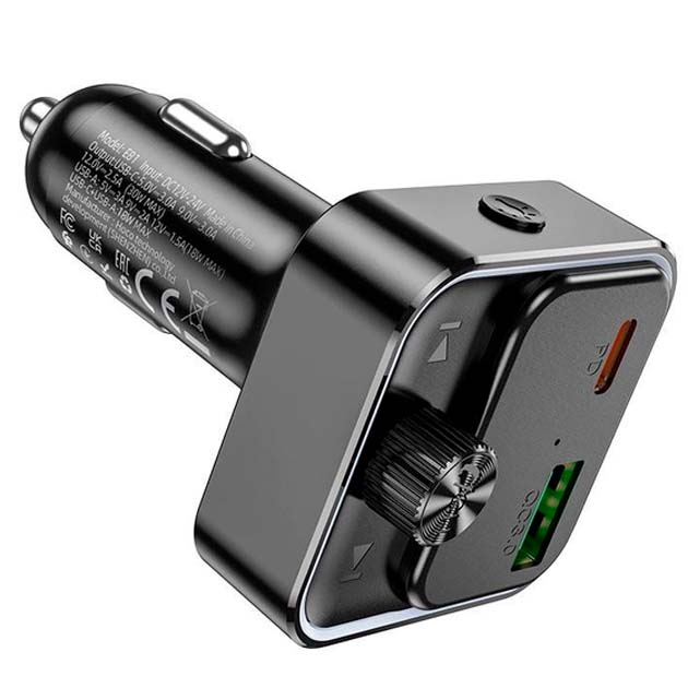 FM-модулятор HOCO E81 PD30W QC3.0 Black), зображення 4
