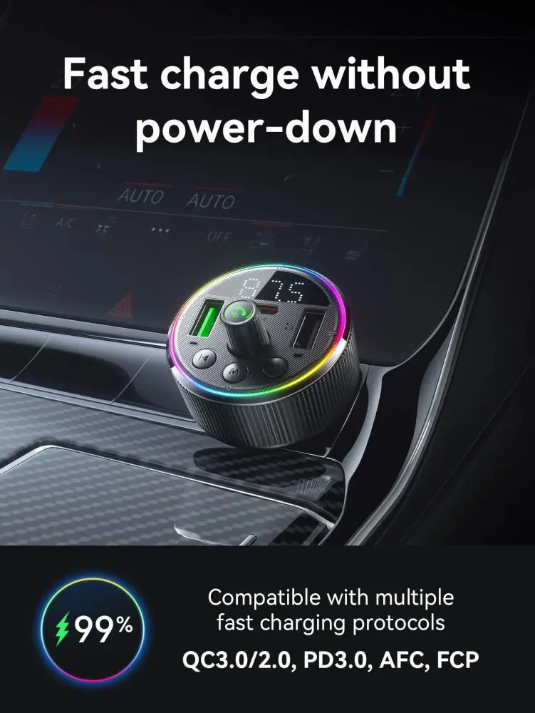 FM-модулятор HOCO E82 Guerrero PD30W QC3.0 Gray), зображення 8