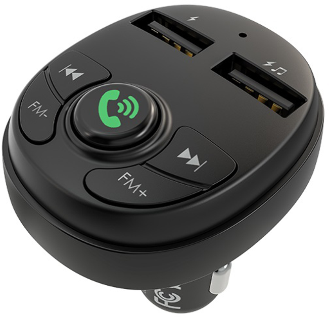 FM-модулятор+АЗУ BOROFONE BC26 2USB 2,1A Black від батарейки.com.ua