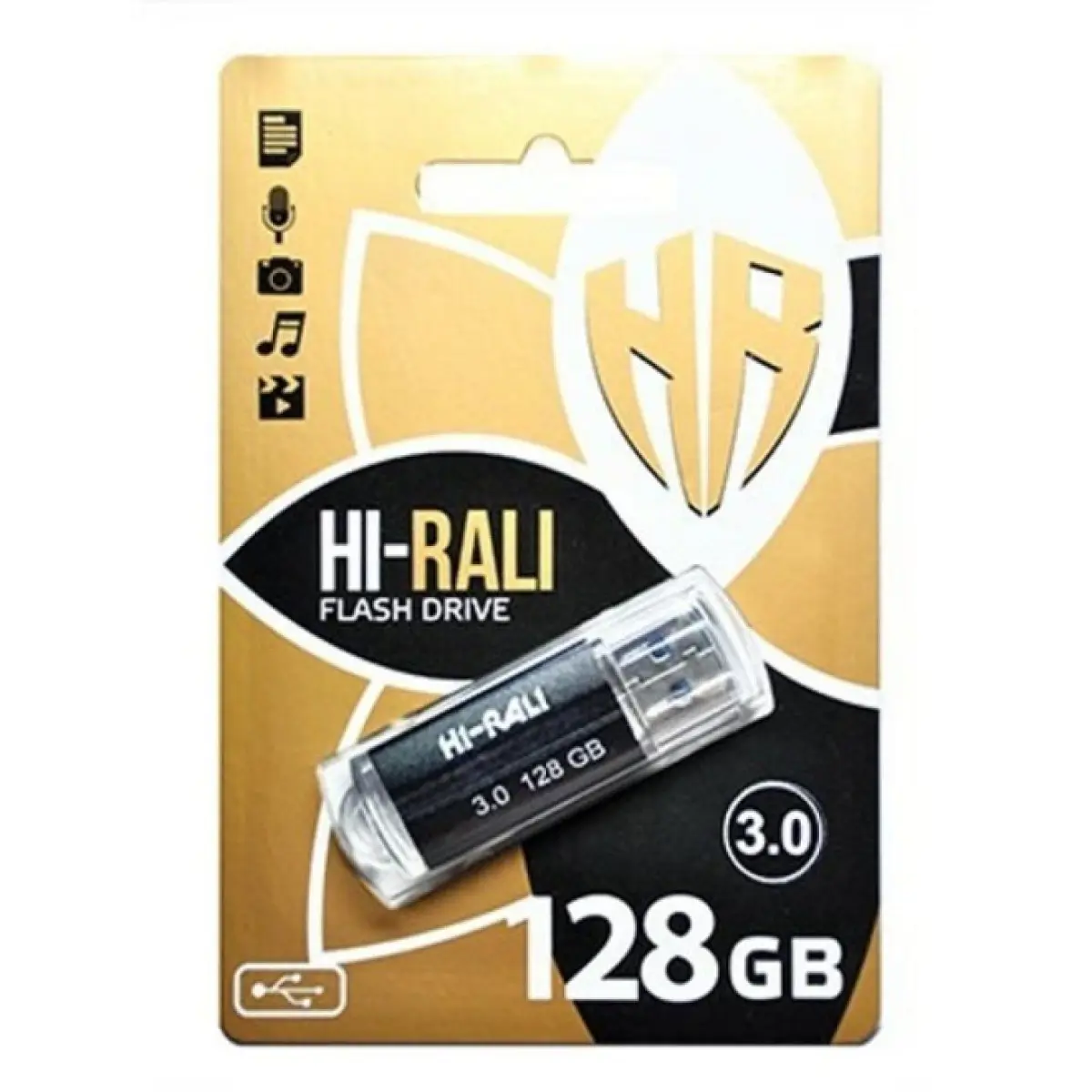 Флешка Hi-Rali Corsair 128GB 3,0 чорний від батарейки.com.ua
