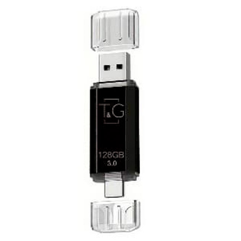 Флешка T&G 009 128GB USB+Type-C 3,0 Star чорний), зображення 2 Флешка T&G 009 128GB USB+Type-C 3,0 Star чорний), зображення 2