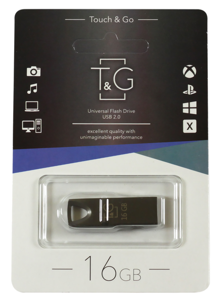Флешка T&G 117 16GB металева срібло від батарейки.com.ua