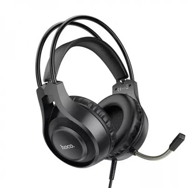 Гарнітура ігрова HOCO W106 Tiger чорна ( gaming wired headphones, 3.5mm connection, long flexible microphone 1. Connection type: 3.5mm AUX (2-in-1 audio adapter included). 2. Speaker unit: 50mm. Shocking stereo sound, clear and thorough, real sound restoration, more realistic environmental sound effects, easy to distinguish gunshots and footsteps. 3. Impedance: 32Ω ± 15%. 4. Frequency response: 20-20000Hz. 5. Sensitivity: 98dB ± 3dB. 6. Rated power: 30mW. 7. Volume adjustment wheel. With 2-in-1 audio adapter cable, can be used for PC or laptop with separated microphone and AUX out ports. 8. Sizes: 225 × 173 × 100mm. Cable length: 1.8m. 9. Weight: 270g. 10. Omnidirectional, long flexible microphone, HD noise reduction. 11. Microphone sensitivity: -38 ± 3dB. 12. Microphone size: 6 × 2.7mm.) від батарейки.com.ua