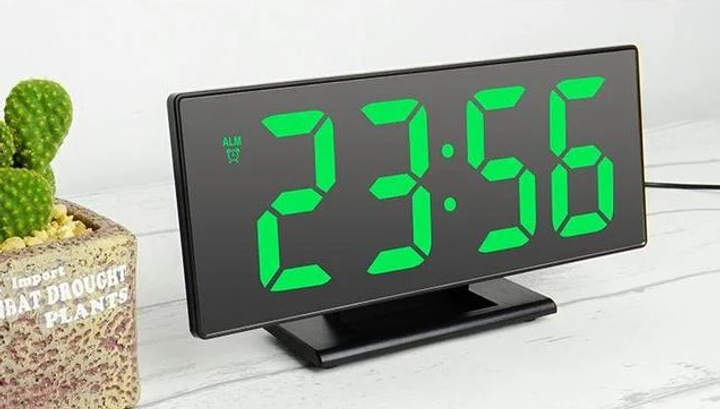 Годинник електронний LED DS-3618L дзеркальний з будильником і термометром), зображення 6
