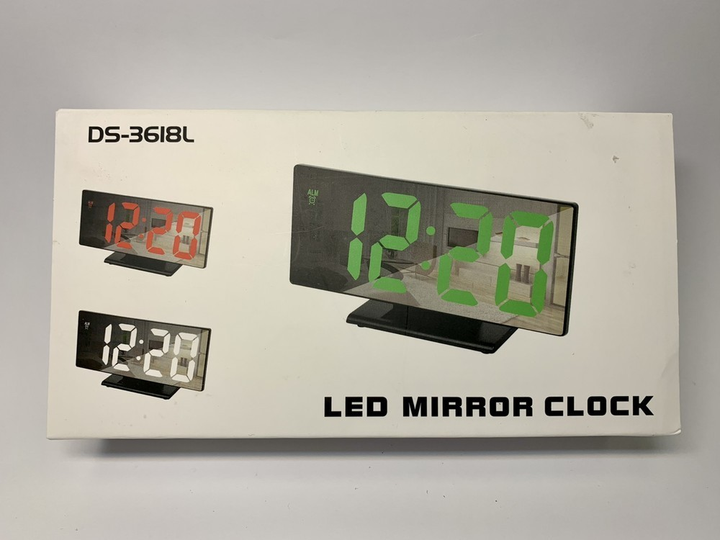 Годинник електронний LED DS-3618L дзеркальний з будильником і термометром), зображення 8