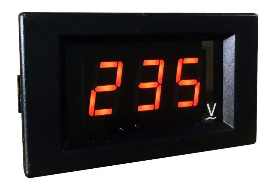 Індикатор Вольтметр 85AC экран 0,56" 90-500 В(червоні цифри) (змінного струму, діапазон вимірювання 70-500v, дисплей 1,9", екран розмір 70×40×30mm, вхідний опір 1 Мом) від батарейки.com.ua