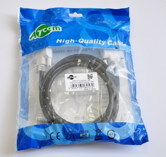 Кабель ATCOM DVI - DVI 24/24pin 1.8m чорний 8057), зображення 4