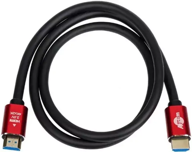 Кабель ATCOM HDMI - HDMI VER 2.0 4K 3.0m Red/Gold 24943), зображення 3