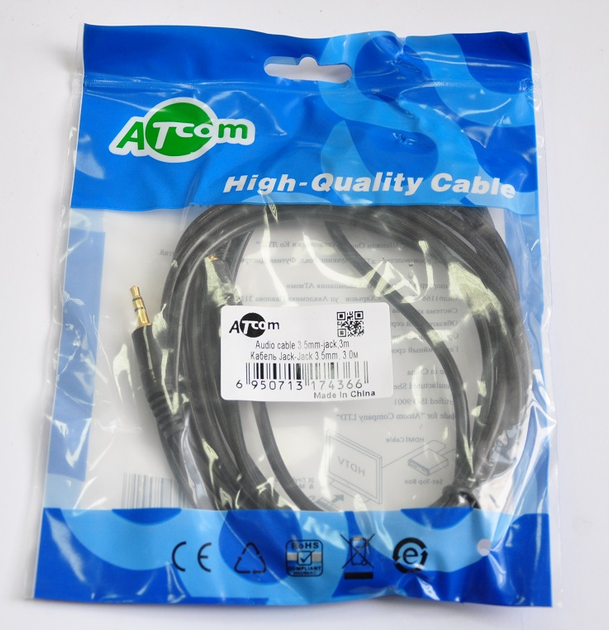 Кабель ATCOM Jack - Jack 3м 17436), зображення 4 Кабель ATCOM Jack - Jack 3м 17436), зображення 4