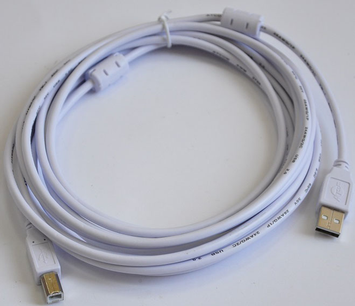 Кабель ATCOM USB AM - USB BM 5.0 м white 10109 від батарейки.com.ua