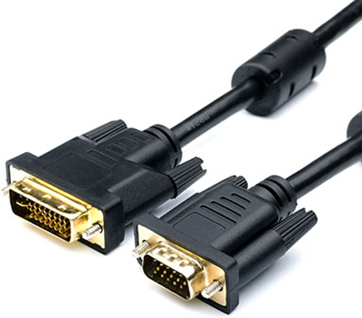 Кабель ATCOM VGA - DVI-I 1,8 м чорний 16143 від батарейки.com.ua