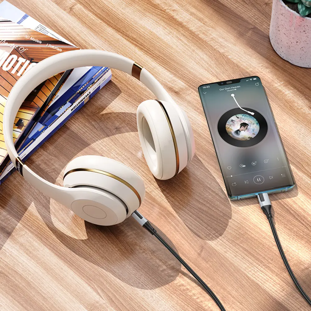 Кабель BOROFONE BL19 AUX- Type-C  1m black), зображення 4