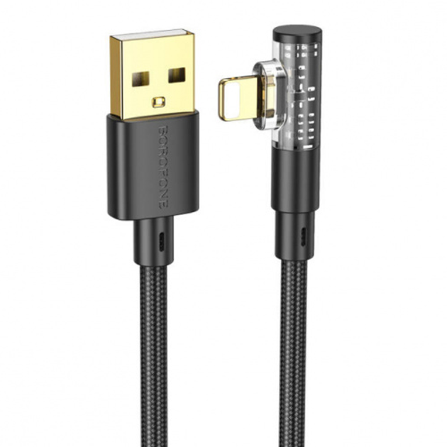 Кабель BOROFONE BU39 USB AM - lightning 3A 1.2m black), зображення 3 Кабель BOROFONE BU39 USB AM - lightning 3A 1.2m black), зображення 3