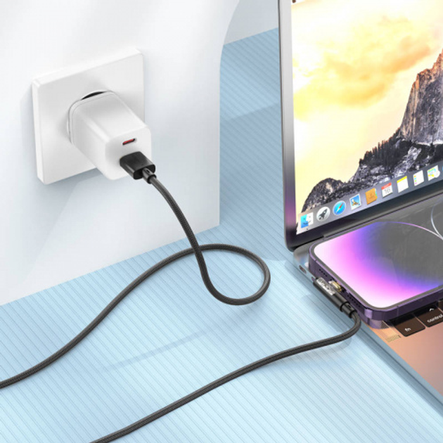 Кабель BOROFONE BU39 USB AM - lightning 3A 1.2m black), зображення 4 Кабель BOROFONE BU39 USB AM - lightning 3A 1.2m black), зображення 4