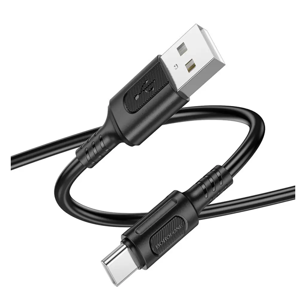 Кабель BOROFONE BX111 USB AM - Type-C 3A/1m чорний від батарейки.com.ua