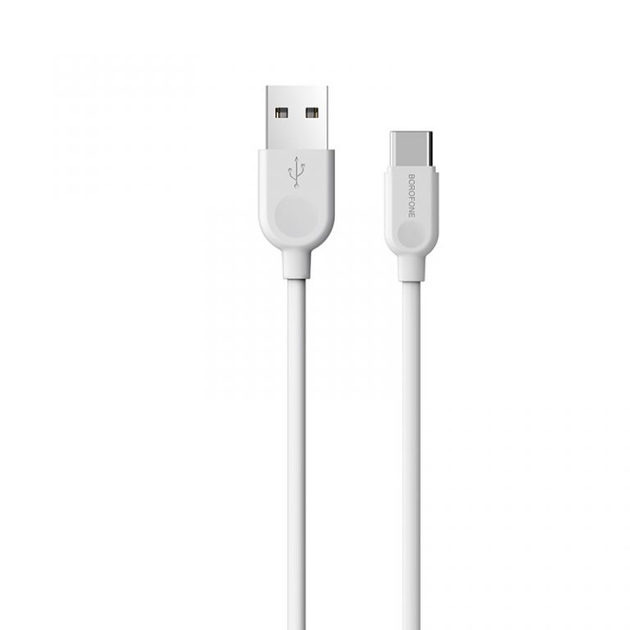 Кабель BOROFONE BX14 LinkJet USB AM - Type-C 2.4A 1m білий), зображення 3 Кабель BOROFONE BX14 LinkJet USB AM - Type-C 2.4A 1m білий), зображення 3