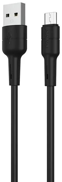 Кабель BOROFONE BX30 USB AM - Micro Silicone 2,4A 1m black від батарейки.com.ua