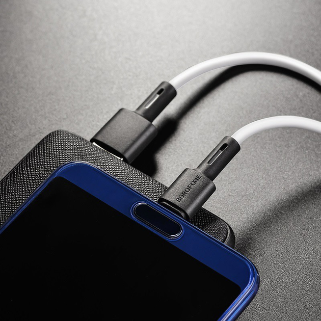 Кабель BOROFONE BX31 USB AM - Type-C Soft silicone 3A 1m білий), зображення 4