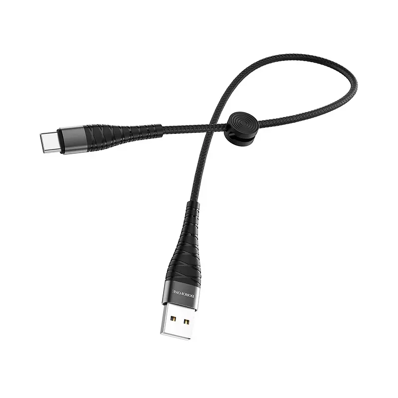 Кабель BOROFONE BX32 USB - Type-C 2.4A 0.25m black), зображення 3