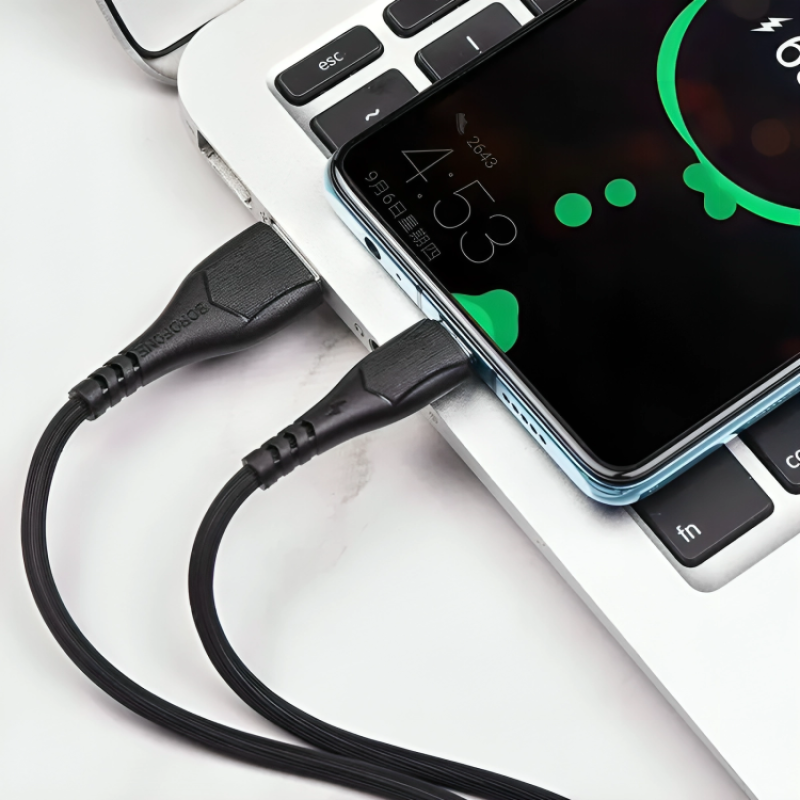 Кабель BOROFONE BX37 Wieldy USB AM - Micro 2.4A 1m чорний), зображення 4 Кабель BOROFONE BX37 Wieldy USB AM - Micro 2.4A 1m чорний), зображення 4