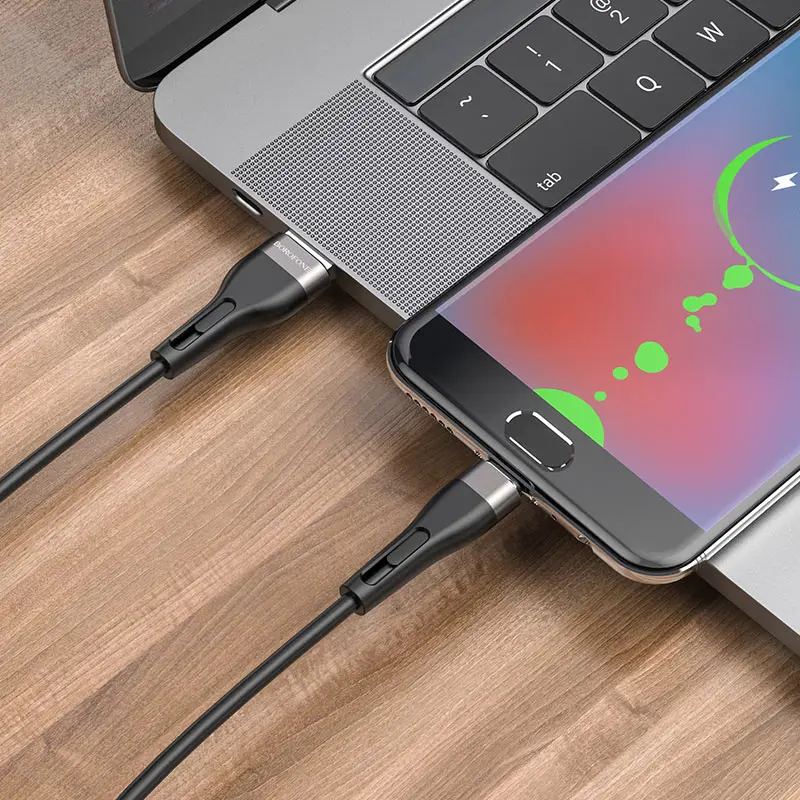 Кабель BOROFONE BX46 USB - Micro 2.4A 1m silicone black), зображення 5