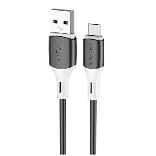 Кабель BOROFONE BX79 USB AM - Micro silicone 2.4A 1m чорний), зображення 2 Кабель BOROFONE BX79 USB AM - Micro silicone 2.4A 1m чорний), зображення 2