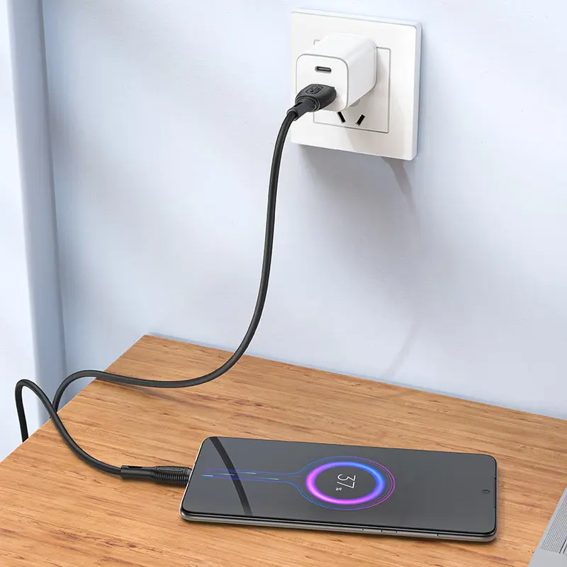 Кабель BOROFONE BX86 USB - Micro 2.4A 1m silicone чорний), зображення 5 Кабель BOROFONE BX86 USB - Micro 2.4A 1m silicone чорний), зображення 5
