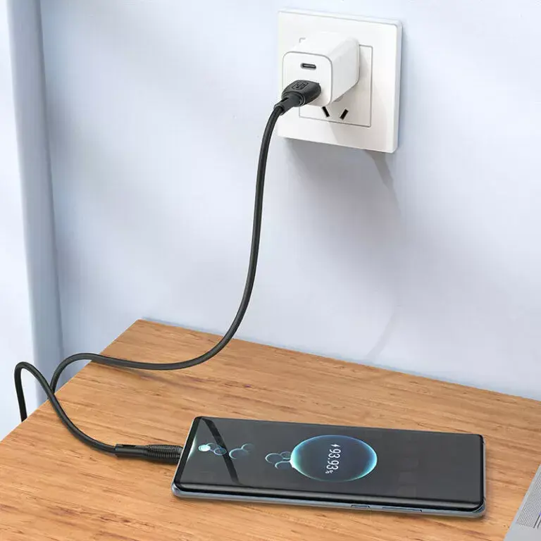 Кабель BOROFONE BX86 USB - Type-C 3A 1m silicone чорний), зображення 6 Кабель BOROFONE BX86 USB - Type-C 3A 1m silicone чорний), зображення 6