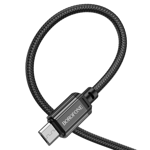 Кабель BOROFONE BX87 USB AM - Micro 2.4A 1m black), зображення 3 Кабель BOROFONE BX87 USB AM - Micro 2.4A 1m black), зображення 3