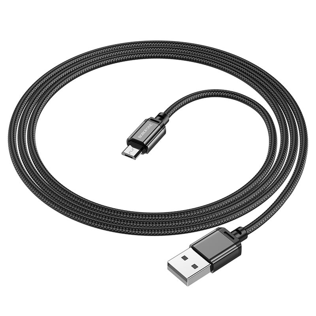 Кабель BOROFONE BX87 USB AM - Micro 2.4A 1m black), зображення 4 Кабель BOROFONE BX87 USB AM - Micro 2.4A 1m black), зображення 4