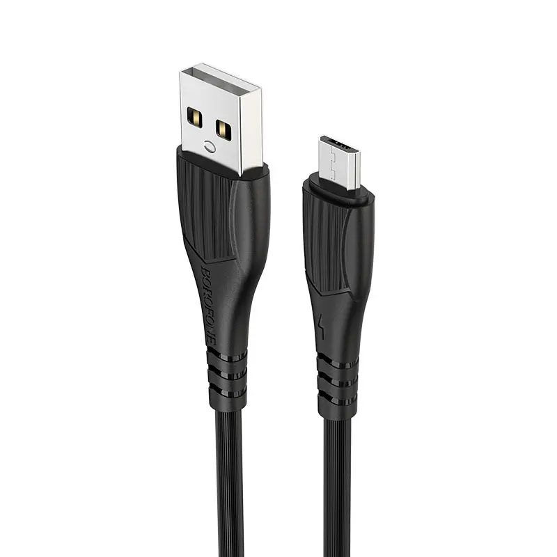 Кабель BOROFONE BX37 Wieldy USB AM - Micro 2.4A 1m чорний), зображення 2 Кабель BOROFONE BX37 Wieldy USB AM - Micro 2.4A 1m чорний), зображення 2