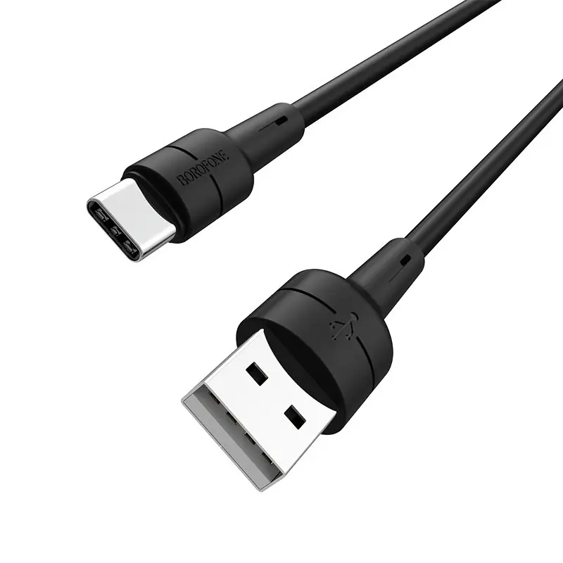 Кабель BOROFONE BX30 USB AM - Type-C Silicone 3A 1m black від батарейки.com.ua