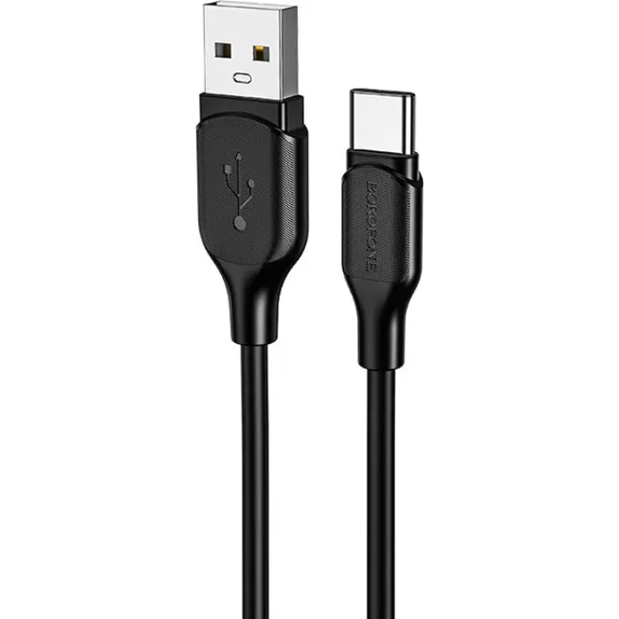 Кабель BOROFONE BX42 USB - Type-C 3A 1m silicone black), зображення 2 Кабель BOROFONE BX42 USB - Type-C 3A 1m silicone black), зображення 2