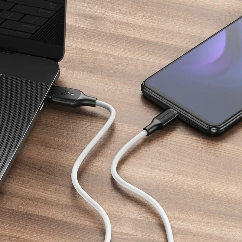 Кабель BOROFONE USB AM>Type-C BX42 silicone 3A 1m white