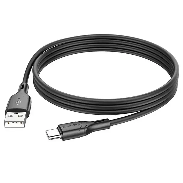 Кабель BOROFONE BX99 USB - Type-C 3A 1m silicone black), зображення 2 Кабель BOROFONE BX99 USB - Type-C 3A 1m silicone black), зображення 2