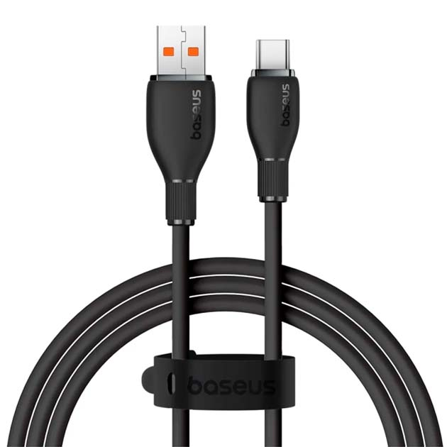 Кабель Baseus USB AM - Type-C Pudding Series P10355703111-00 100W 1.2m Black), зображення 2 Кабель Baseus USB AM - Type-C Pudding Series P10355703111-00 100W 1.2m Black), зображення 2