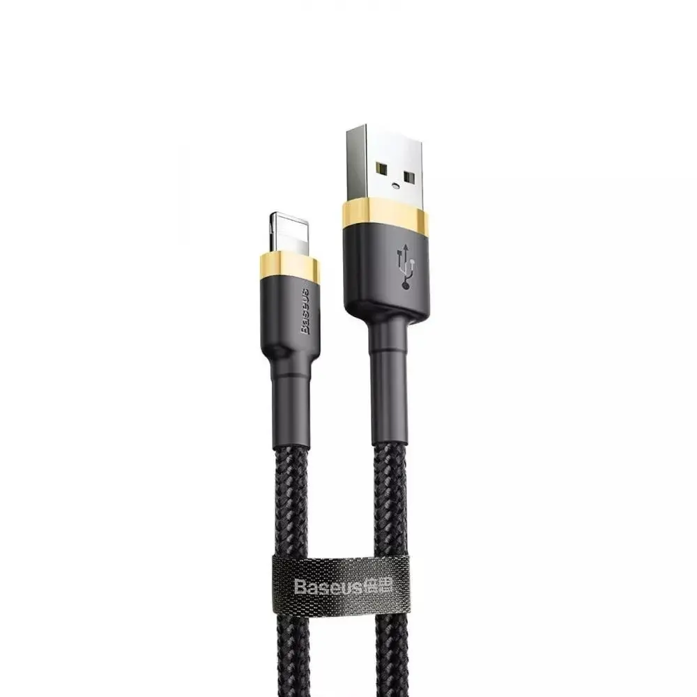 Кабель Baseus USB AM - lightning Cafule CALKLF-BV1 2,4A 1m.Black-gold), зображення 4