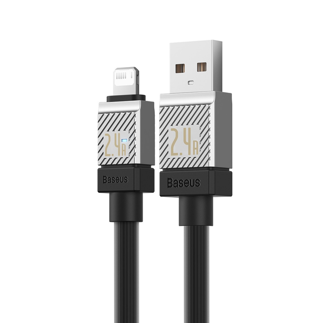 Кабель Baseus USB AM - lightning CoolPlay CAKW000401 2,4A 1m Black), зображення 4 Кабель Baseus USB AM - lightning CoolPlay CAKW000401 2,4A 1m Black), зображення 4