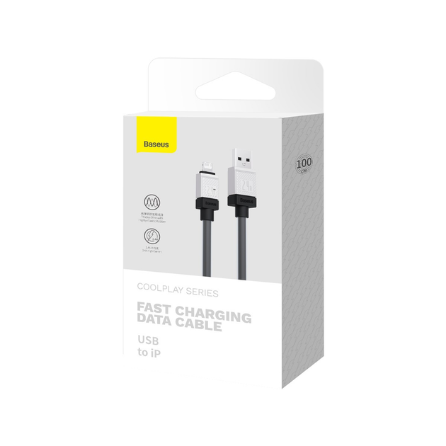Кабель Baseus USB AM - lightning CoolPlay CAKW000401 2,4A 1m Black), зображення 6 Кабель Baseus USB AM - lightning CoolPlay CAKW000401 2,4A 1m Black), зображення 6