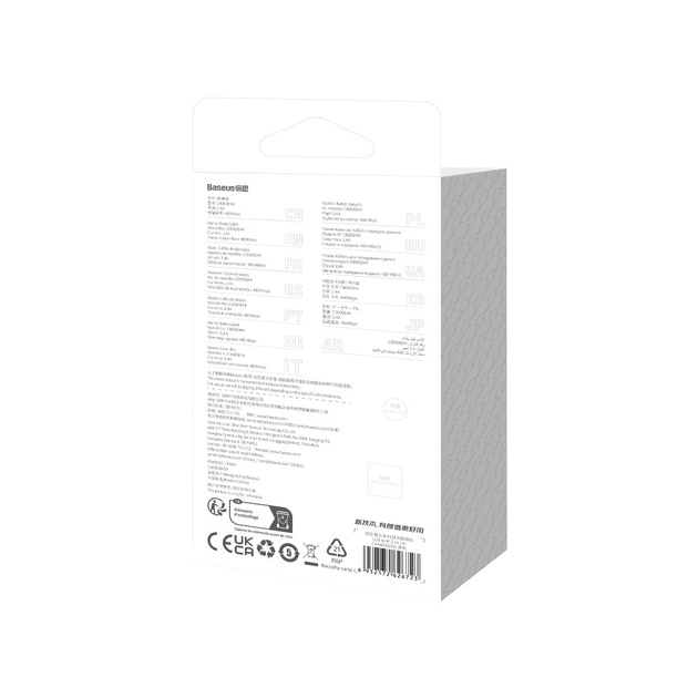 Кабель Baseus USB AM - lightning CoolPlay CAKW000401 2,4A 1m Black), зображення 7 Кабель Baseus USB AM - lightning CoolPlay CAKW000401 2,4A 1m Black), зображення 7