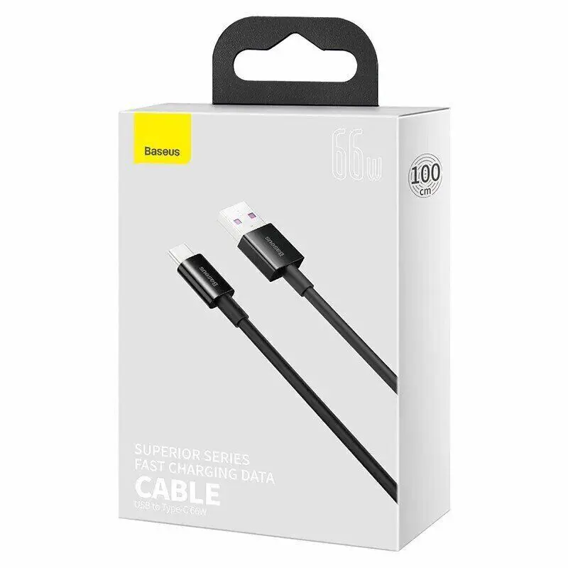Кабель Baseus USB AM>Type-C Data Cable 66W 1m CATYS-01 Black), зображення 6